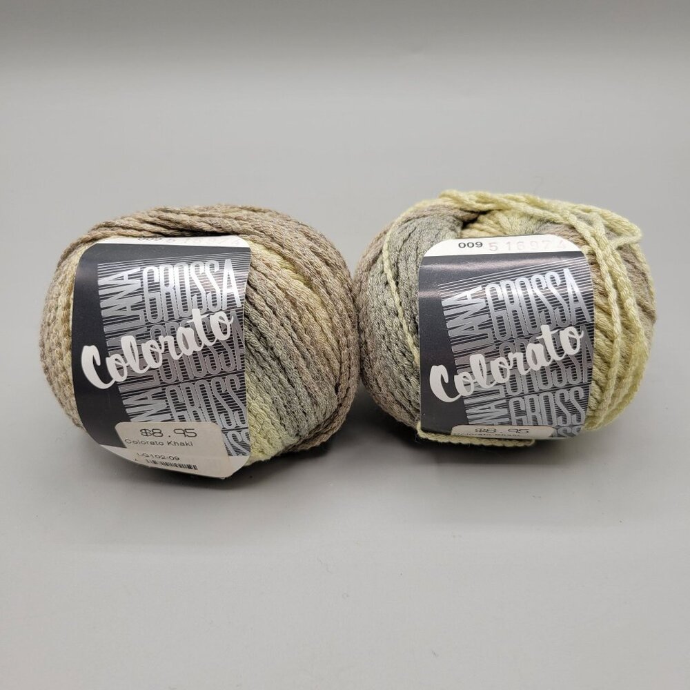 Lana Grossa Colorato Khaki Color 2 Rolls 158 Yards Each